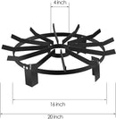 SEAAN Round Fire Pit Grate for Firepit 20'' Iron Round Circular Log Holder Rack with 3/4-Inch Square Thick Spokes for Backyard Bonfire or Campfire Chimney Hearth Kindling Stacking (20 Inch Diameter)