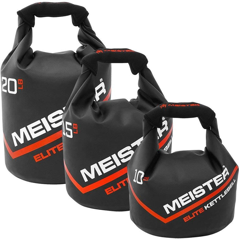 Meister 50lb Elite Fitness Sandbag Package w/ 3 Removable Kettlebells - Black