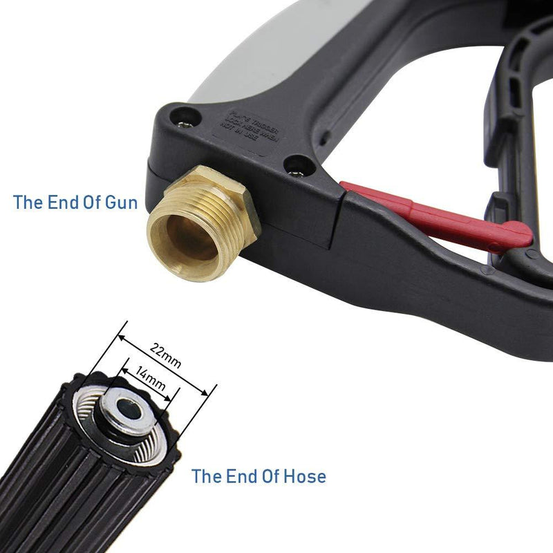 PP PROWESS PRO High Pressure Washer Gun with M22 Thread for Pressure Washer, 5000 PSI
