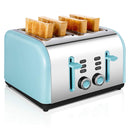 Toaster 4 Slice, CUSINAID Stainless Steel Toasters with Reheat Defrost Cancel Function, 7-Shade Setting, 4 Wide Slots Toaster - Black