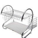 Zippem 2-Tier Dish Drying Rack – Dish Drainer, Chrome Plating Dish Rack, Includes Utensil Holder, and Drain Board, Silver 15.74 x 14.57 x 9.84 Inches