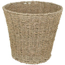 JVL Natural Round Seagrass Waste Paper Basket Bin, 28 x 25 cm