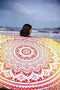 PAGISOFE Magenta Marvel Mandala Round Tapestry Hippie Indian Mandala Beach Blanket or Hippy Bohemian Table Cover or Boho Gypsy Cotton Tablecloth Beach Towel Meditation Round Yoga Mat - 72 Inches, Pink