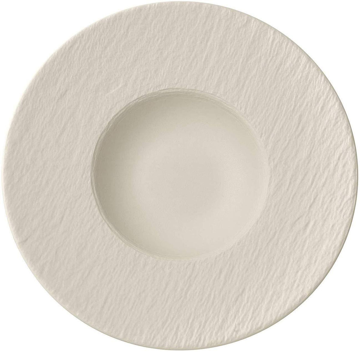 Villeroy & Boch Manufacture Rock Blanc Pasta Plate, Structured Crockery Porcelain, White, 29 cm