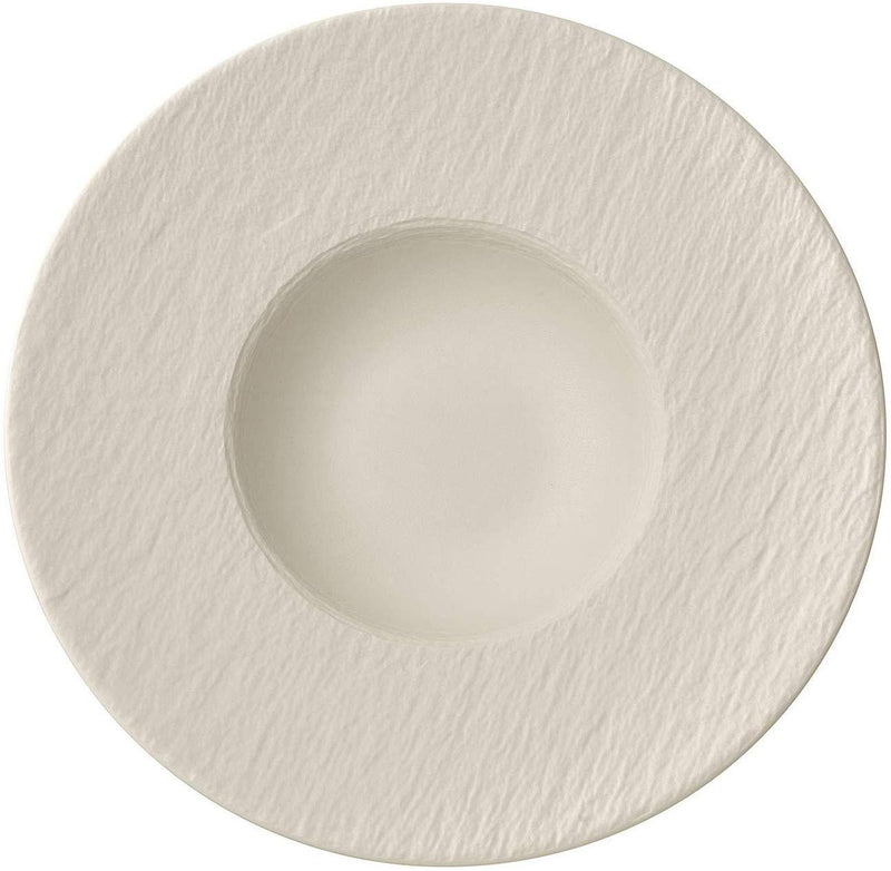 Villeroy & Boch Manufacture Rock Blanc Pasta Plate, Structured Crockery Porcelain, White, 29 cm