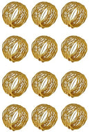 Godinger Gold Round Mesh Napkin Rings - Set of 12