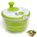 DenSan Crank Handle & Locking Lid Multifunction 4.5 Quart Manual Good Grips Vegetables Dryer Dry Off Drain Quick Filter Lettuce vegetable Salad Spinner(Green)