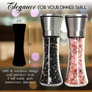 K Basix Salt and Pepper Shaker Grinder Set of 2-6 Oz Capacity, Stainless Steel Top and Tall Glass Body