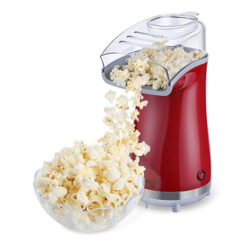 Excelvan Hot Air Popcorn Popper Electric Machine Maker 16 Cups of Popcorn, with Measuring Cup and Removable Lid, Red