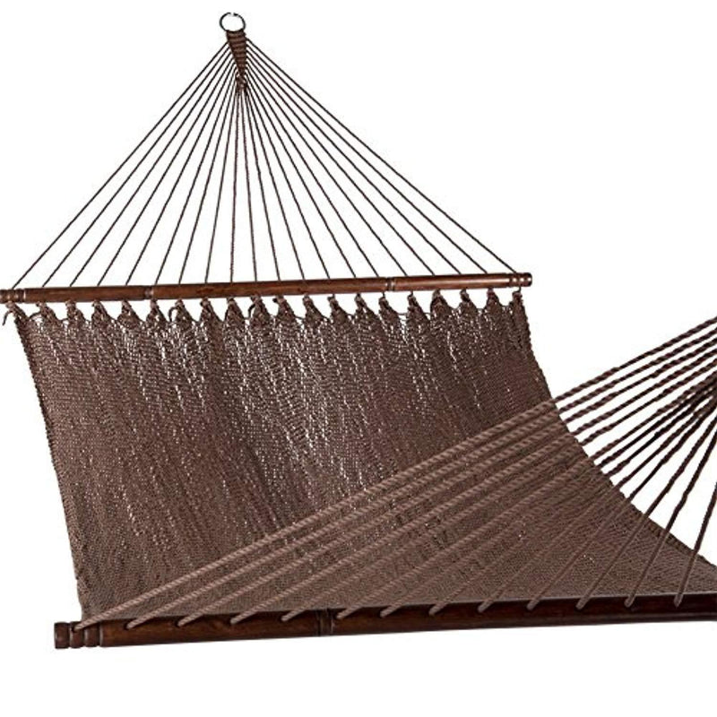 SUNMERHC Caribbean Hammock Soft-Spun Polyester Rope for Outdoor Garden Patio,450 lbs Capacity (Mocha)