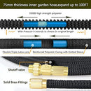 Anteko Garden Hose Strongest Expandable Water Hose 9 Functions Sprayer with Double Latex Core 3/4" Solid Brass Fittings Extra Strength Fabric - Improved Expanding Hose Ã¢â‚¬Â¦ (100 FT)