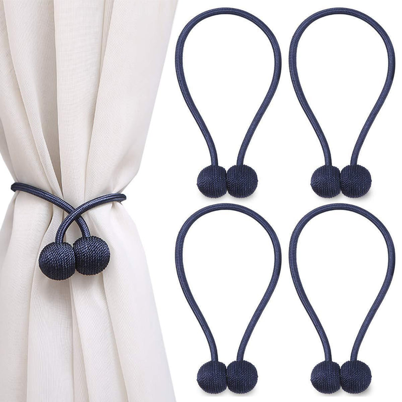 NZQXJXZ Curtain Tiebacks Magnetic, Drape Holders Holdbacks Decorative Weave Rope Clips Window Sheer Blackout Panels Home Office, Chocolate (Pack of 6)