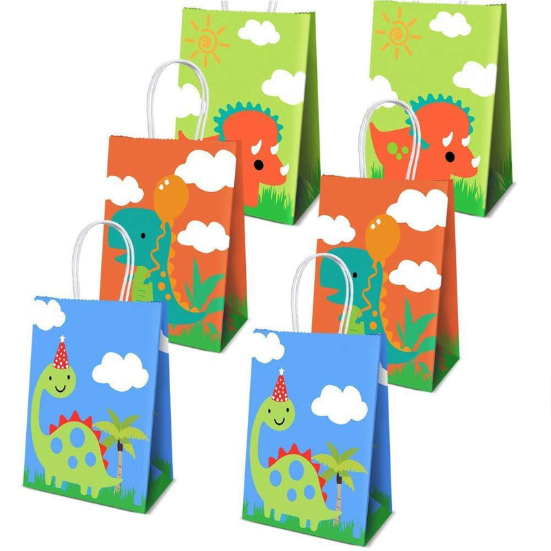 Dinosaur Party Favor Bags, Cute Dinosaur Party Supplies, Paper Gift Bag with Handle for Kids Birthday Treat by Holorath (Set of 15 Pieces) by Holorath Party Supplies