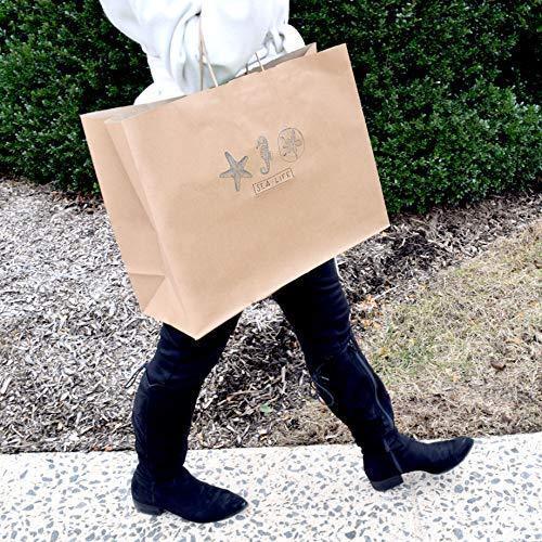 16x6x12" - 50 Pcs - Kraft Paper Shopping Bags, Paper Bags with Handles, Gift Bags, Brown Bags Bulk