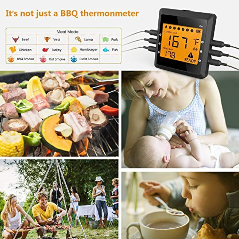 Digital Meat thermometer for Grilling , ICOCO Best Instant Read Oven Meat Thermometer with 6 Probes Ultra Fast Easy Electronic BBQ and Kitchen Food Thermometer for Cooking, Grill,Candy