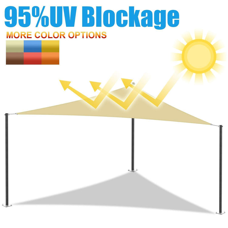 Amgo 24' x 24' x 24' Grey Triangle Sun Shade Sail Canopy Awning, 95% UV Blockage Water & Air Permeable, Commercial & Residential, for Patio Yard Pergola, 5 Yrs Warranty (Available for Custom Sizes)