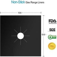Oyydecor 10 Pack Gas Stove Burner Covers - Reusable Gas range protectors Non-stick Stovetop Burner Liners for Kitchen/Cooking, 0.2 mm Double Thickness, Cuttable, Dishwasher Safe, Easy to Clean (10.6" x 10.6")