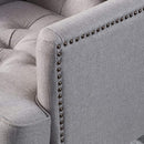 Great Deal Furniture Tufted Club Chair, Decorative Accent Chair with Studded Details - Pewter