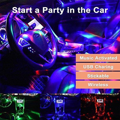 [2-Pack] Wireless Disco Ball Lights Battery Operated Sound Activated LED Party Strobe Light Mini Portable RGB DJ Stage Light with USB by Opard