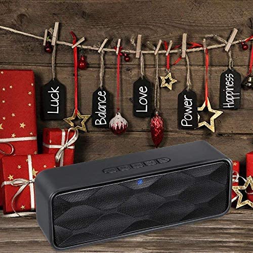 ZoeeTree S1 Wireless Bluetooth Speaker, Outdoor Portable Stereo Speaker with HD Audio and Enhanced Bass, Built-in Dual Driver Speakerphone, Bluetooth 4.2, Handsfree Calling, TF Card Slot - Black Black Black