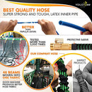 Garden Hose 50ft + 5ft Bonus Length (55ft) – Expandable, Flexible, Lightweight, No-Kink & No-Tangle Water Hose with Double Latex Core with High density, Low friction, Maximum Protection Outer Fabric by Yolobee
