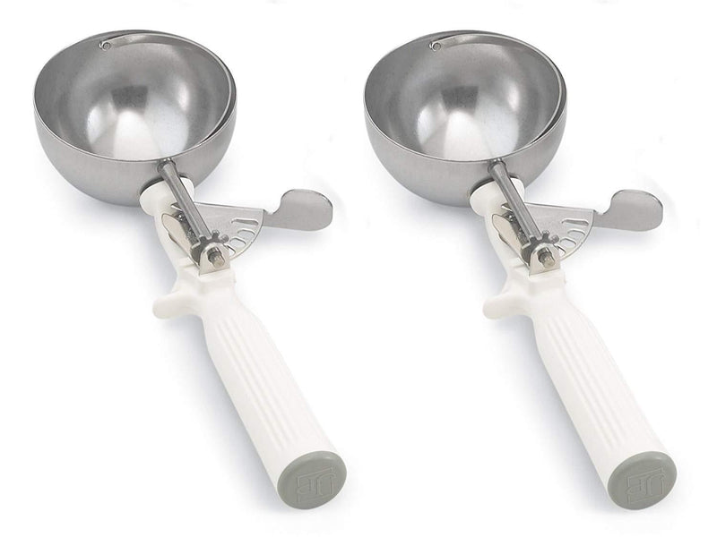 Vollrath 47142 Round Stainless Steel Dishers, Set of 2 (Size 12, 2 2/3-Ounce, Green)