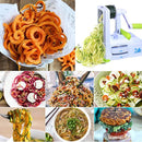 Zalik 5-Blade Spiralizer - Vegetable Spiral Slicer With Powerful Suction Base - Strong & Heavy Duty Veggie Pasta Spaghetti Maker for Low Carb/Paleo/Gluten-Free Meals With Extra Blade Storage Caddy