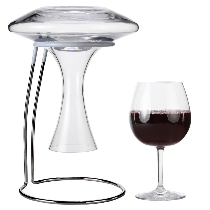 Guzzle Buddy Home Wine Decanter Drying Stand with Rubber Coated Top to Prevent Scratches, Includes Cleaning Brush, For Standard Large Bottomed Wine Decanters, Decanter and Wine Glass NOT Included