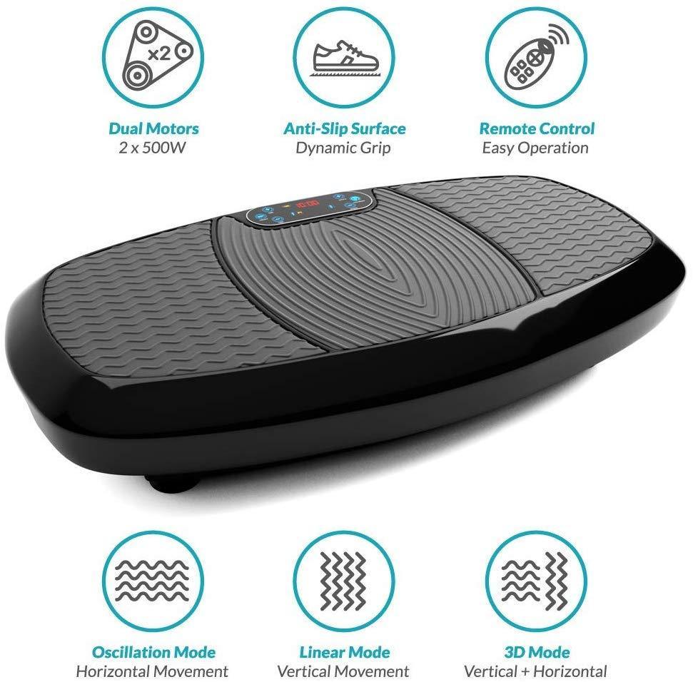 Bluefin Fitness Dual Motor 3D Vibration Platform | Oscillation, Vibration + 3D Motion | Huge Anti-Slip Surface | Bluetooth Speakers | Ultimate Fat Loss | Unique Design | Get Fit at Home