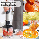 Immersion Hand Blender Set, ALBOHES Powerful 400watt Stepless Speed Hand Blender, Includes Multi-Purpose 4-in-1 Stick Blender, Egg Whisk, Stainless Food Chopper (500ml), and BPA-Free Beaker (600ml)