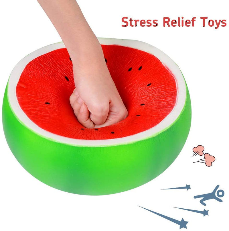 LUDILO 10" Jumbo Squishies Slow Rising Giant Squishy Large Watermelon Squishys Toys Kawaii Scented Squeeze Toys Stress Relief Toys Novelty Toys Birthday Gifts for Kids Adults