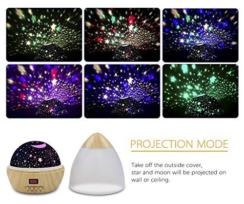 Kingtoys Kids Star Projector Night Lights Christmas Multiple Colors 360 Degree Rotating Led Starry Sky Night Lamp with Timer Auto Shut Off for Nursery Decor Baby Children Bedroom