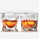 Ashcroft Twist Whiskey Glass Set or 2, Unique Modern Rocks Lead Free Crystal Glasses for Scotch or Bourbon With Luxury Gift Box