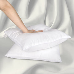 Fixwal 18 x 18 Pillow Inserts Set of 2, Throw Pillow Inserts with 100% Cotton Cover, 18 Inches Interior Pillow Stuffer Square Form for Bed Sofa Couch (White)