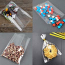 Augshy 300 Pcs Treat Bags Cello Bags 3x5" with 300 Twist Ties - 1.4 mils Thickness OPP Plastic Bags for Lollipop Candy Cake Pop Chocolate Cookie Wrapping Buffet