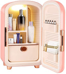 SEAAN 12L Skincare Fridge Beauty Fridge SEAAN Pink Mini Makeup Cosmetic Fridge Mini Cooler Refrigerator Organizer for Bedroom to Cool Down Skincare Products, AC/DC Adapter