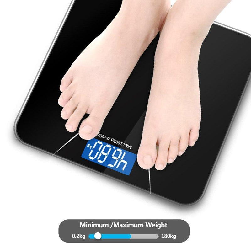 GASON A2 Digital Bathroom Scale Body Accurate Weight with LCD Backlight Display and Step-On Technology,Battery Included,3 Units,396 Pounds Scales,Black