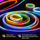 Glow Sticks Necklaces Party Pack - Bulk 100 Stick - Long Extra Bright Glow In The Dark Party Supplies - 22" Inch Necklaces Strong 6mm Thick - 9 Vibrant Neon Colors - Light Sticks for Kids - Mix