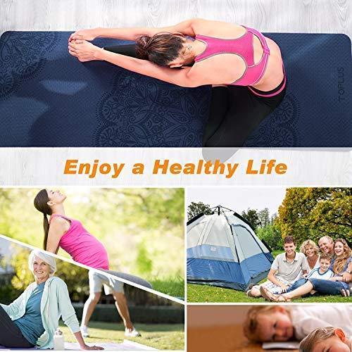 TOPLUS Yoga Mat - Classic 1/4 inch Pro Yoga Mat Eco Friendly Non Slip Fitness Exercise Mat with Carrying Strap-Workout Mat for Yoga, Pilates and Floor Exercises