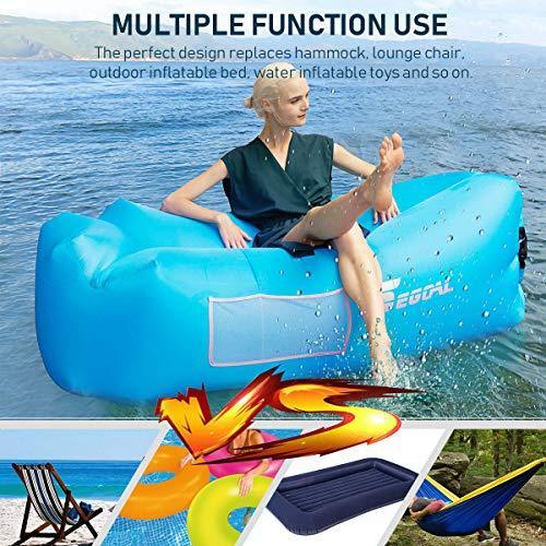 Inflatable Lounger Air Sofa Pouch Inflatable Couch Air Chair Hammock with Pillow Portable Waterproof Anti-Air Leaking for Outdoor Camping Hiking Travel Pool Beach Picnic Backyard Lakeside Christmas