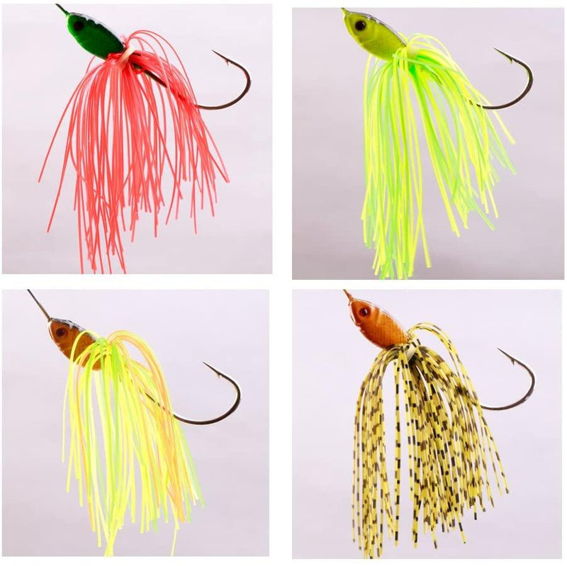 MILTECH 6 Pcs Fishing Lures Spinner Baits,Fishing Hard Spinner Lures, Bass Trout Salmon Hard Metal Spinnerbait