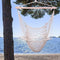 Z ZTDM Hanging Rope Chair, Swing Seat Cotton Canvas Hammock for Indoor Outdoor Garden Yard (Beige net Chair)