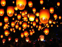 Grand Patio 50 PCS || White flying Chinese Paper Lanterns Sky Fire Fly Candle Lamp for Wish Wedding || White color || Make a wish and release into the sky || by ★★★ Royal ♛ Shop ★★★