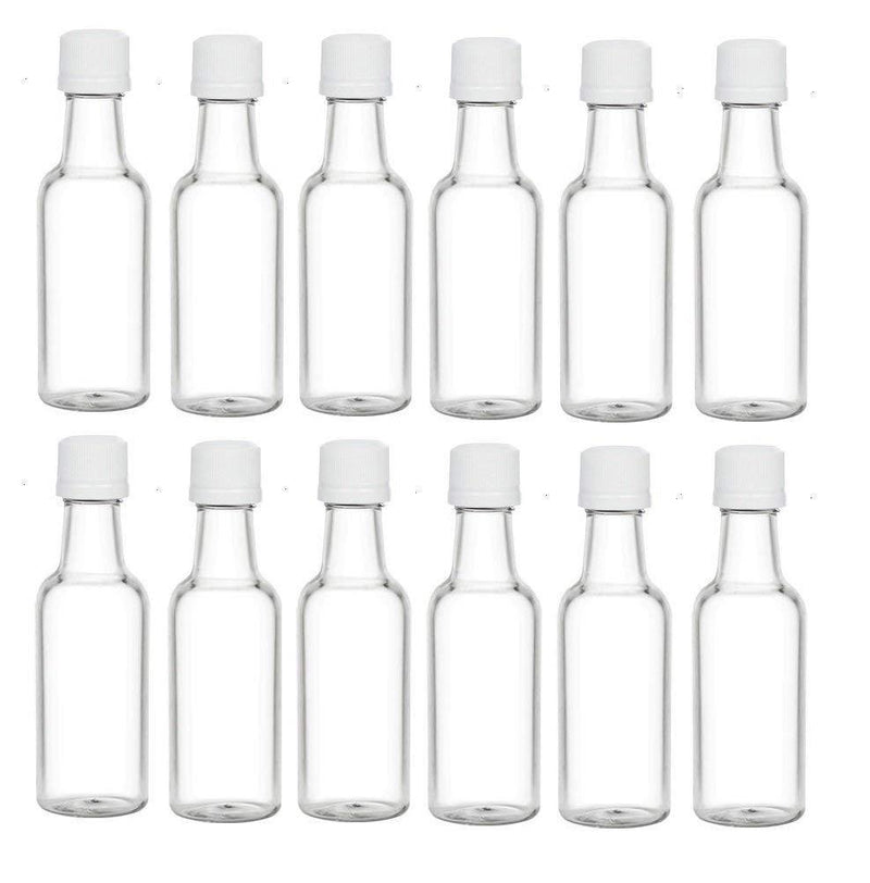 Nakpunar 12 pcs 50 ml Plastic Liquor Bottles with Gold Cap