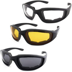 3 Pair Motorcycle Riding Glasses Padding Goggles UV Protection Dustproof WindproofMotorcycle Sunglasses with Clear Lens for Outdoor sports Actives