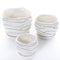 White Ceramic Flower Plant Pots Indoor Garden Plants Containers with Saucers, Set of 3