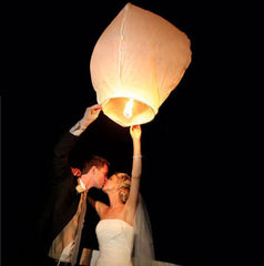Grand Patio 50 PCS || White flying Chinese Paper Lanterns Sky Fire Fly Candle Lamp for Wish Wedding || White color || Make a wish and release into the sky || by ★★★ Royal ♛ Shop ★★★