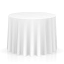 Lann's Linens - 120" Round Premium Tablecloth for Wedding/Banquet/Restaurant - Polyester Fabric Table Cloth - White