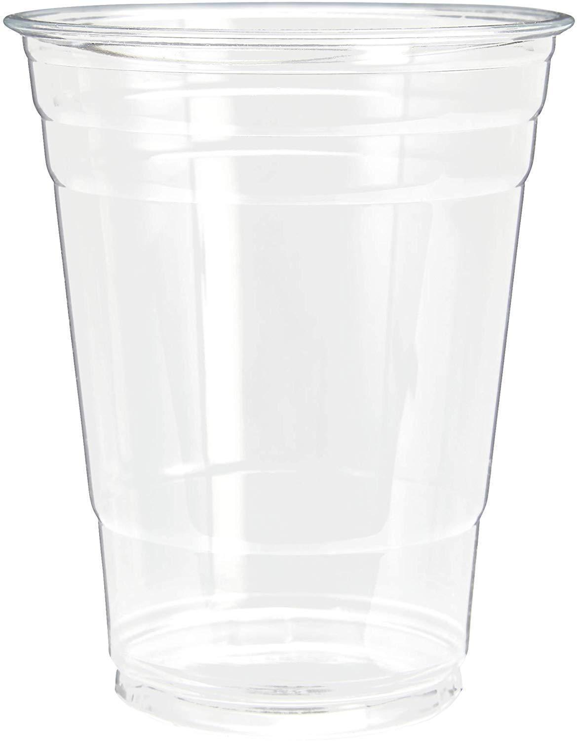 PRESTEE  200 Clear Plastic Cups | 16 oz Plastic Cups | Clear Disposable Cups | PET Cups | Plastic Water Cups | Plastic Beer Cups | Clear Plastic Party Cups |Crystal Clear Cups