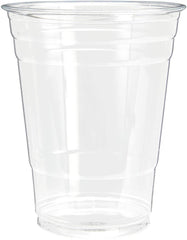PRESTEE  200 Clear Plastic Cups | 16 oz Plastic Cups | Clear Disposable Cups | PET Cups | Plastic Water Cups | Plastic Beer Cups | Clear Plastic Party Cups |Crystal Clear Cups